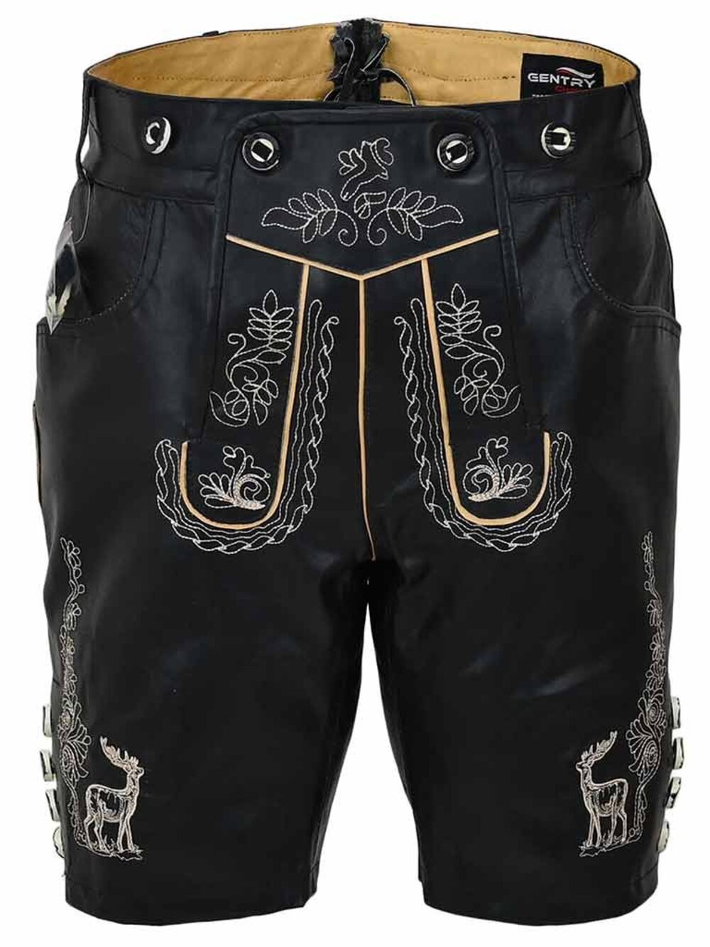 Men’s Black Lederhosen Albert German Oktoberfest Bavarian Costume Outfit